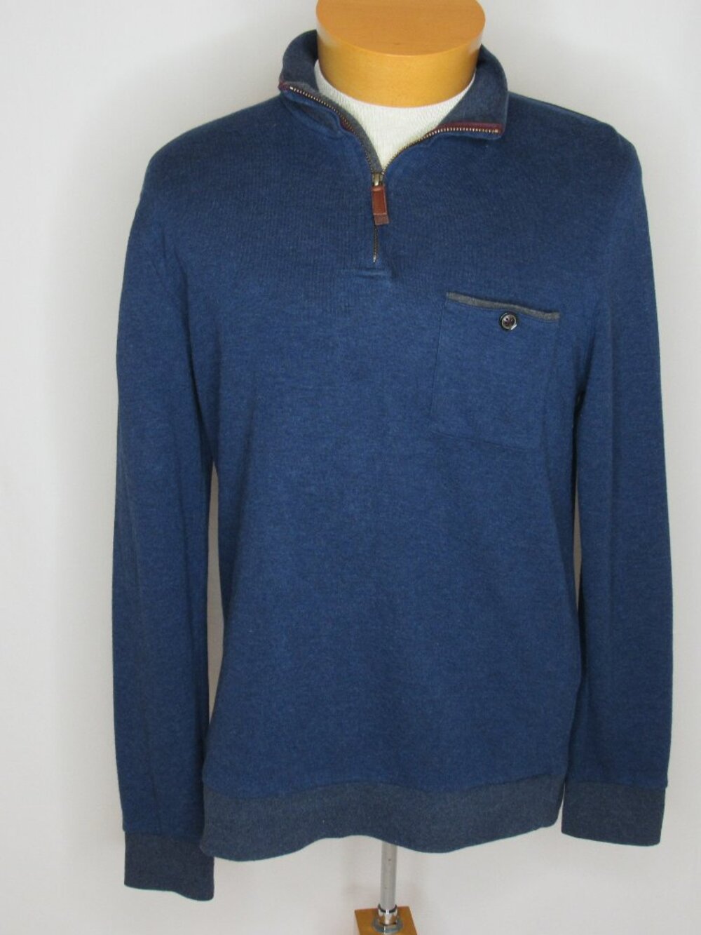 Ted Baker Blue Bevyhill 1/2 Zip Pullover Shirt Men's 3 M Medium
